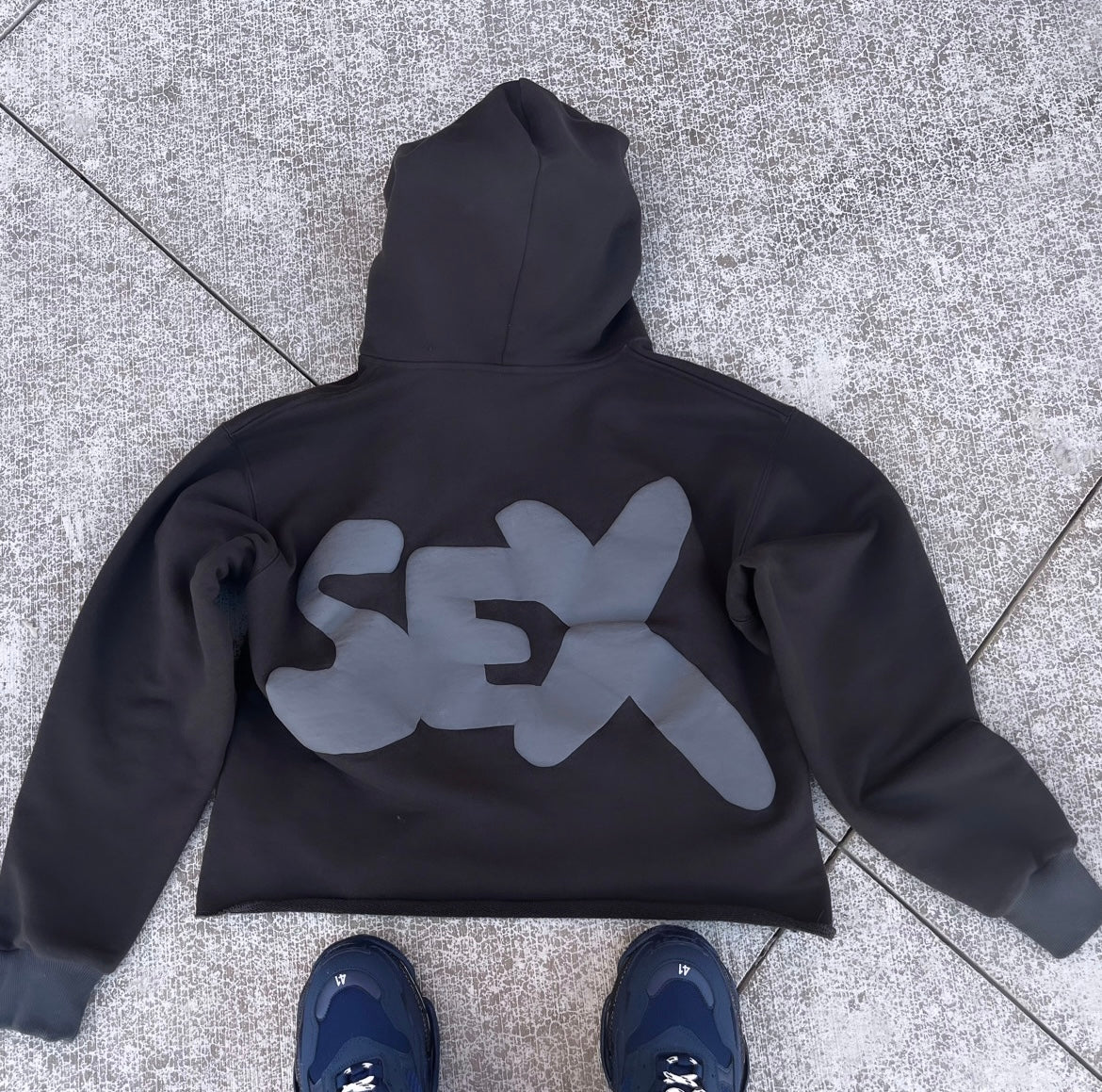 Grey Starboi Cropped Hoodie